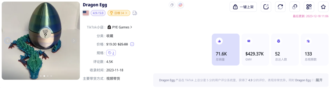 高毛利“龙蛋”玩具火销TikTok，美国小店靠3D打印营收近百万美圆！
