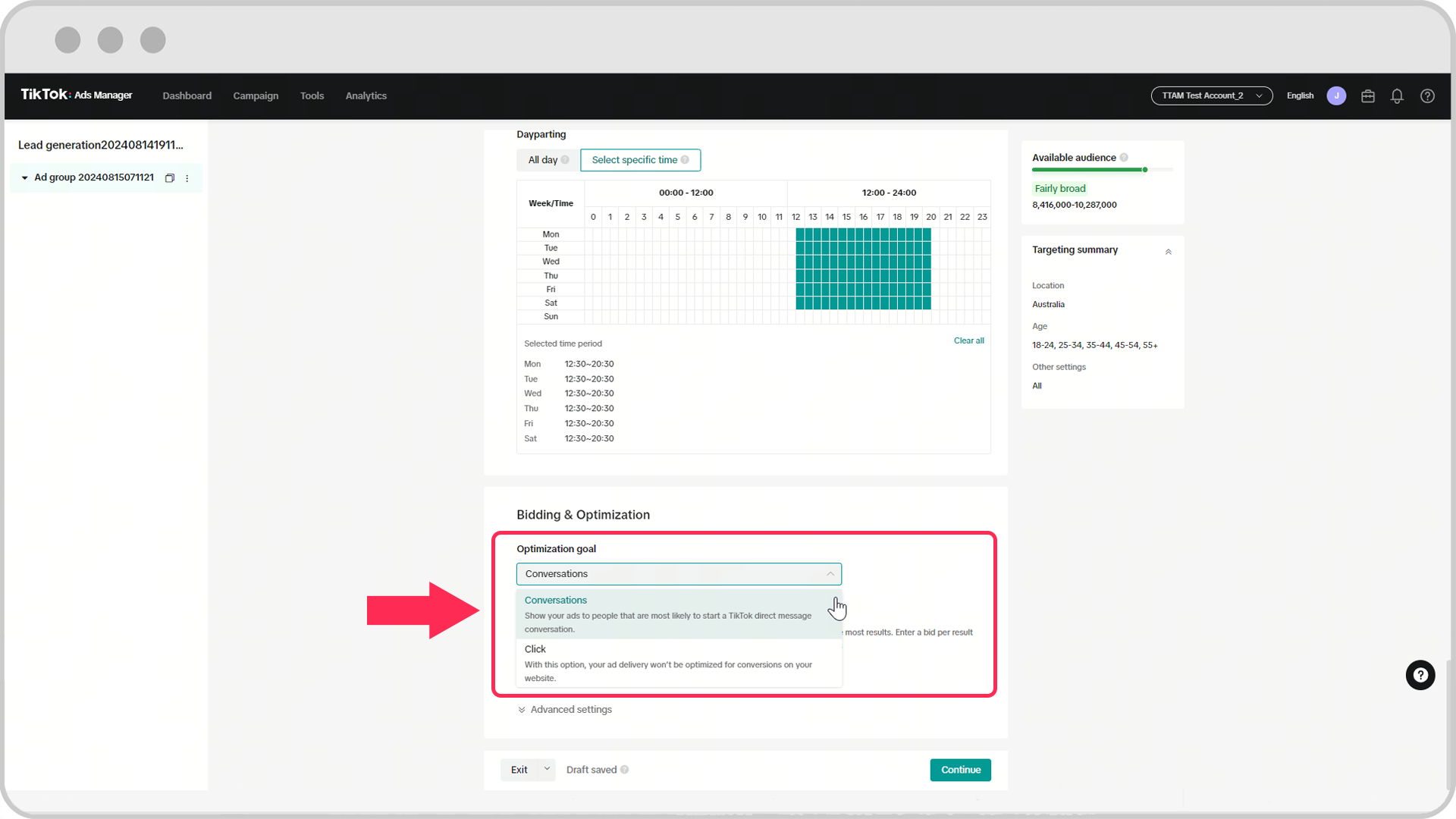 Create direct messaging ads screenshot 1